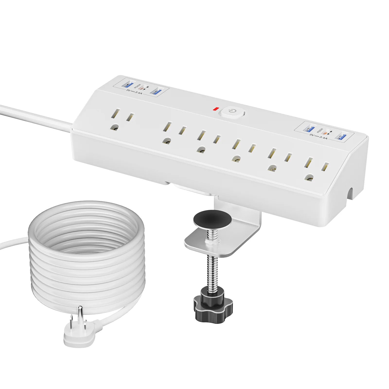 ZenDock Multi-Switch Hub Wall Outlet Extender, 3 AC Outlets + 3 USB Ports, 20W USB-C PD