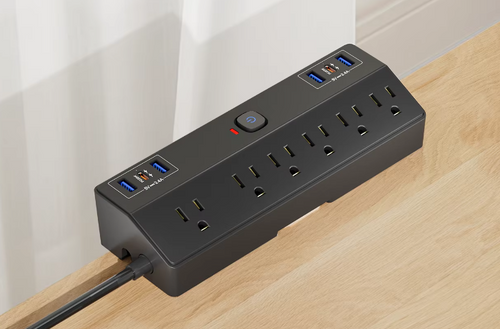 ZenDock Multi-Switch Hub Wall Outlet Extender, 3 AC Outlets + 3 USB Ports, 20W USB-C PD