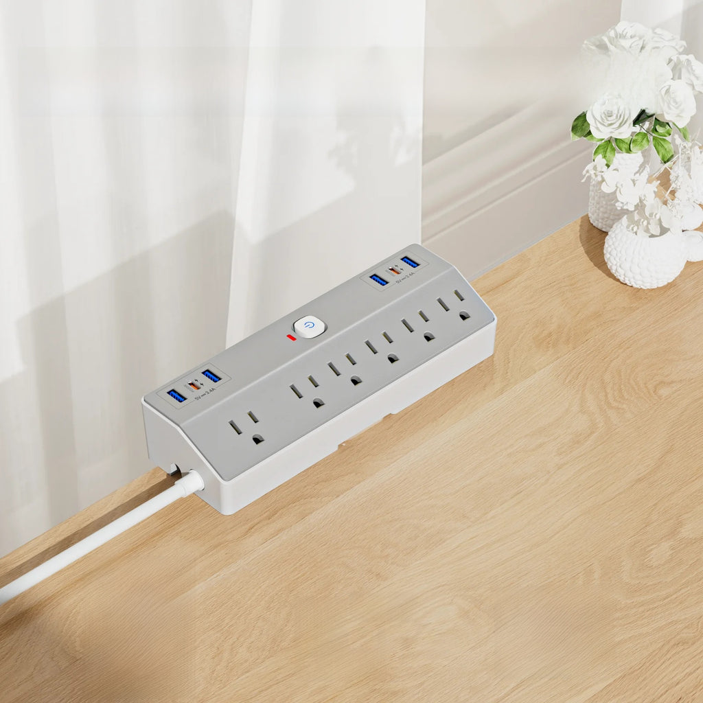 ZenDock Multi-Switch Hub Wall Outlet Extender, 3 AC Outlets + 3 USB Ports, 20W USB-C PD